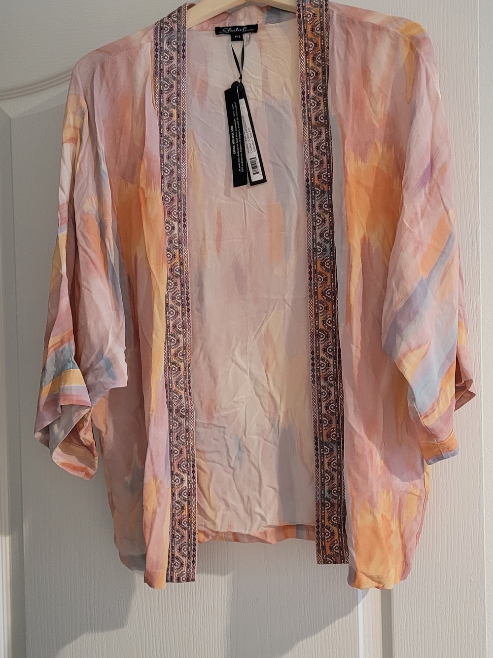 New With Tags Charlie B Kimono Viscose Print Top p/s